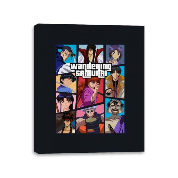 Wandering Samurai - Canvas Wraps Canvas Wraps RIPT Apparel 11x14 / Black
