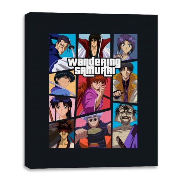 Wandering Samurai - Canvas Wraps Canvas Wraps RIPT Apparel 16x20 / Black