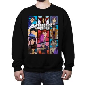 Wandering Samurai - Crew Neck Sweatshirt Crew Neck Sweatshirt RIPT Apparel Small / Black