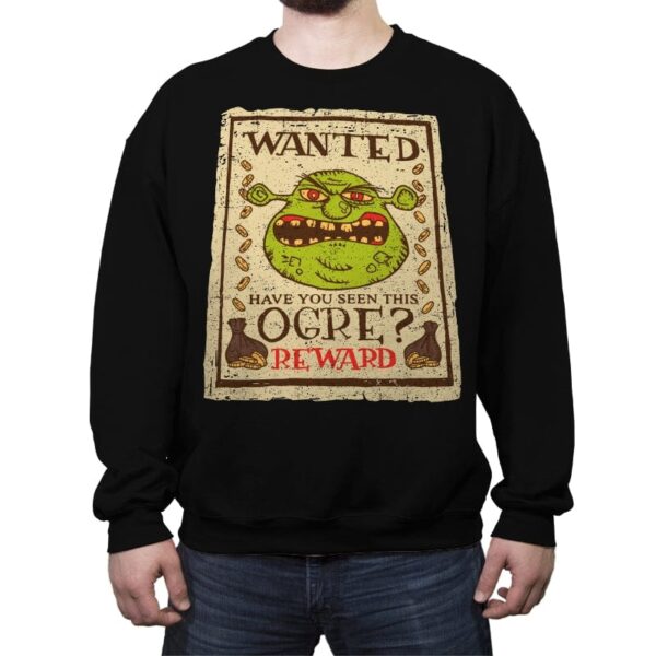 Wanted Ogre - Crew Neck Sweatshirt Crew Neck Sweatshirt RIPT Apparel Small / Black