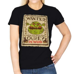 Wanted Ogre - Womens T-Shirts RIPT Apparel Small / Black
