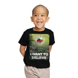 We Want to Believe - Youth T-Shirts RIPT Apparel X-small / Black