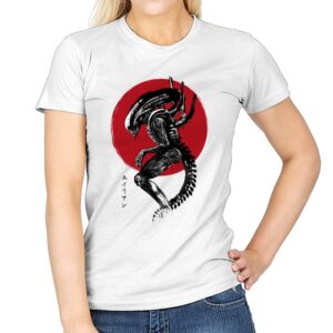 Xenomorph Sumi-e - Womens T-Shirts RIPT Apparel Small / White