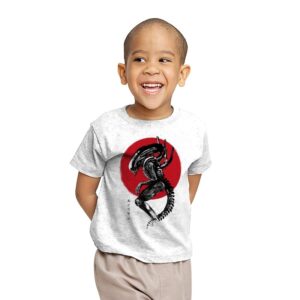 Xenomorph Sumi-e - Youth T-Shirts RIPT Apparel X-small / White