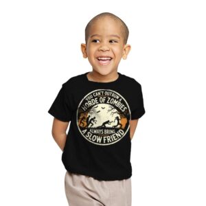 You Can't Outrun a Horde of Zombies - Youth T-Shirts RIPT Apparel X-small / Black