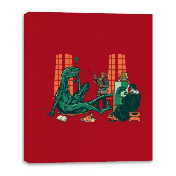 Philosoraptor Oil on Wood - Canvas Wraps