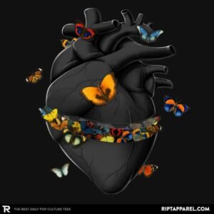 Hurting Black Heart Butterfly