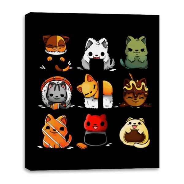 Japan Food Kittens - Canvas Wraps